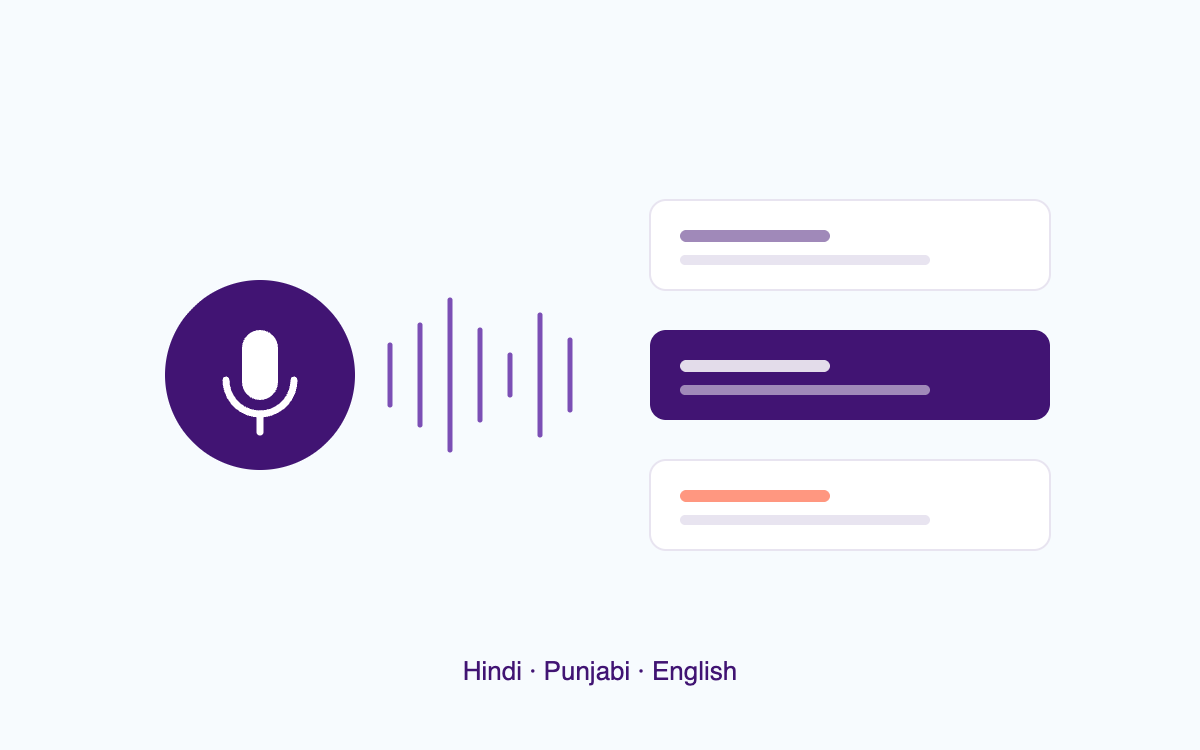 AI voice agent handling calls in Hindi and Punjabi